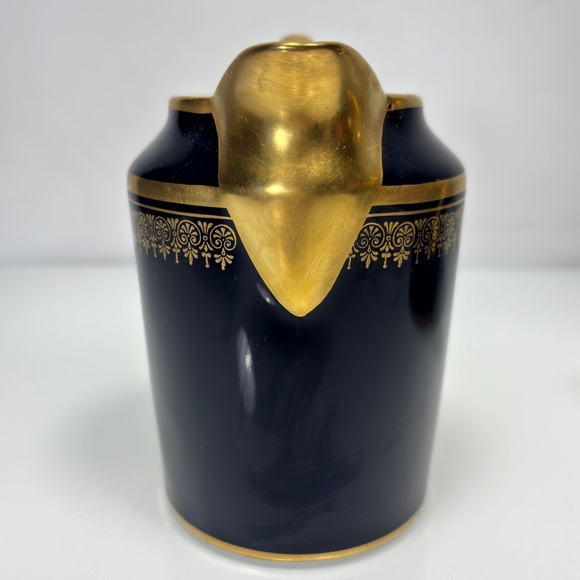 Limoges France Vintage Elegant Blue Gold Handmade Porcelain Creamer Pitcher Jug - Picture 4 of 10